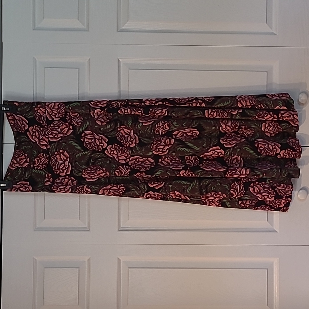 LuLaRoe XS Floral Print Black Maxi Skirt